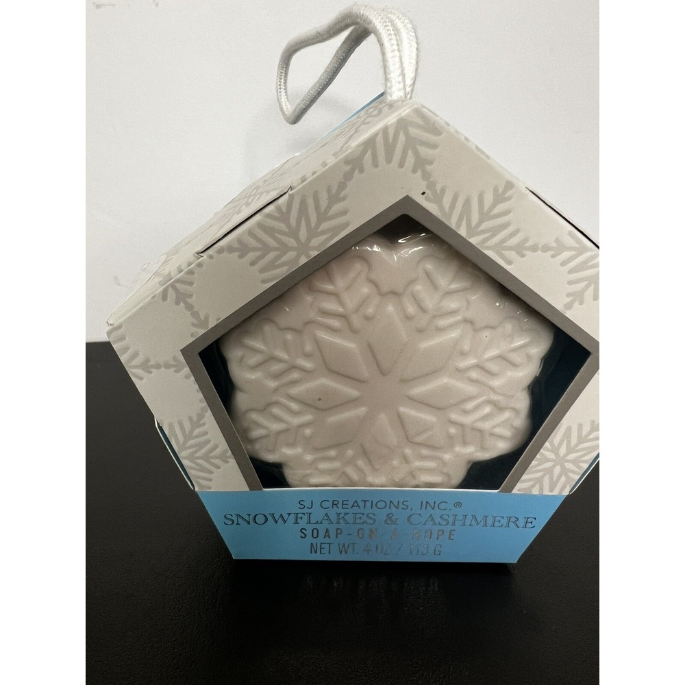 SJ Creations Soap on a Rope - Snowflake & Cashmere 4‎ oz, Luxe Holiday Gift